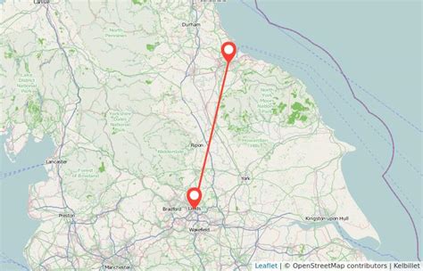 how far is middlesbrough from leeds